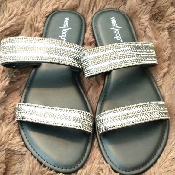 West loop sandals blingy size 7 to 8 - Picture 1 of 6